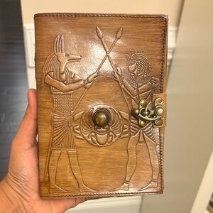 Embossed Egyptian Design Brown Journal
